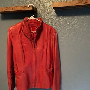 Women’s Cole Haan  Red Leather Jacket